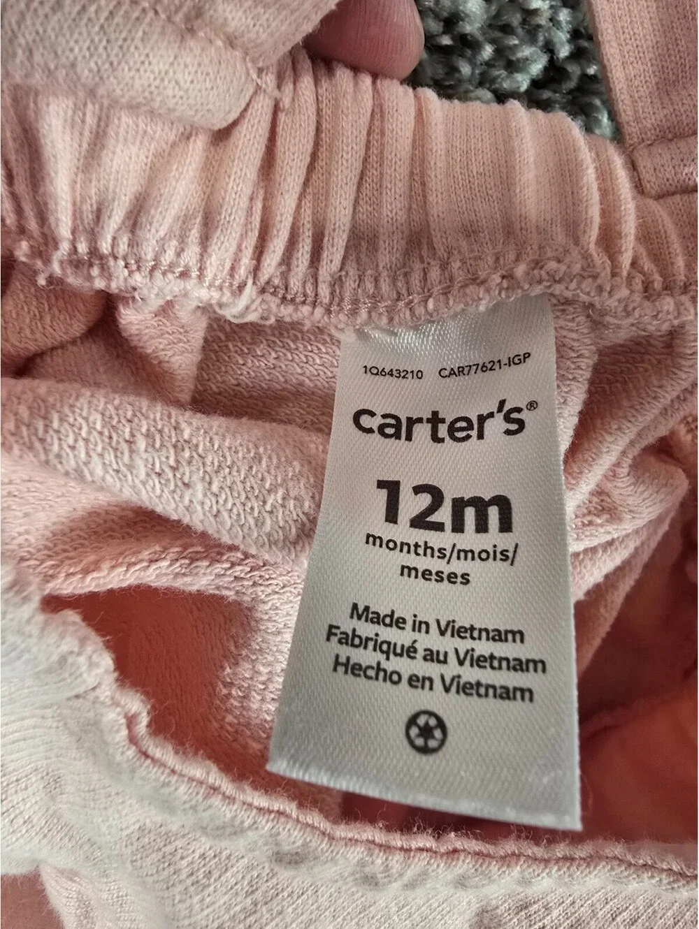 Carters Baby Girls Sz 12M Light Pink Bunny Rabbit Jumper Dress Easter